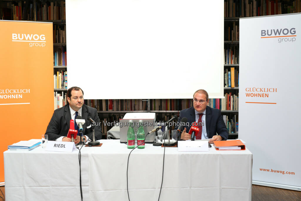 Daniel Riedl (CEO), Andreas Segal (stv. CEO, CFO), © Buwog AG/APA-Fotoservice/Schedl (31.08.2016)