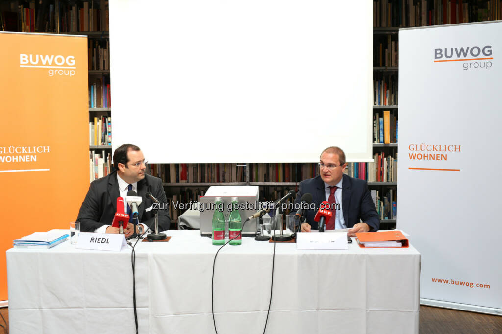 Daniel Riedl (CEO), Andreas Segal (stv. CEO, CFO), © Buwog AG/APA-Fotoservice/Schedl (31.08.2016)