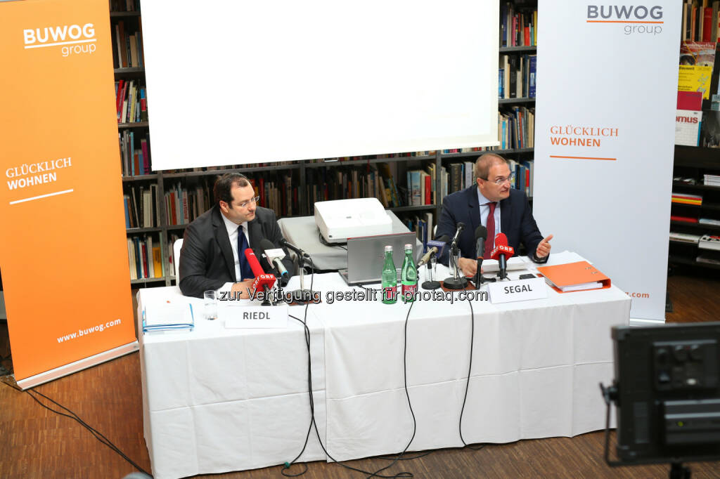 Daniel Riedl (CEO), Andreas Segal (stv. CEO, CFO), © Buwog AG/APA-Fotoservice/Schedl (31.08.2016)