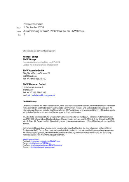 BMW Group: PR-Volontariat, Seite 2/2, komplettes Dokument unter http://boerse-social.com/static/uploads/file_1709_bmw_group_pr-volontariat.pdf (02.09.2016) 