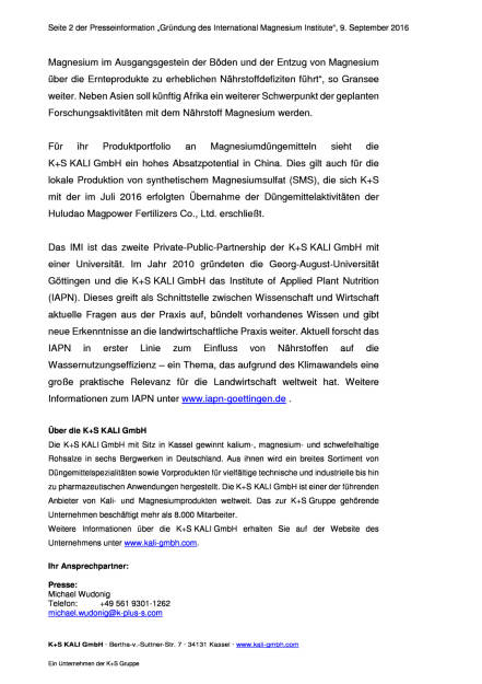 K+S AG: Forschungskooperation in China, Seite 2/2, komplettes Dokument unter http://boerse-social.com/static/uploads/file_1755_ks_ag_forschungskooperation_in_china.pdf (09.09.2016) 