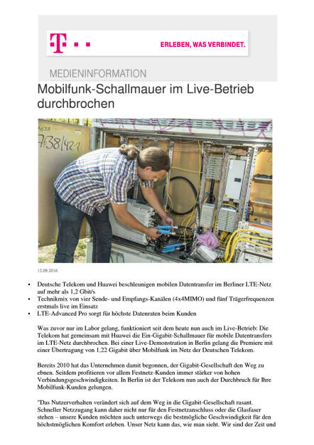 Deutsche Telekom: Mobilfunk-Schallmauer im Live-Betrieb durchbrochen, Seite 1/2, komplettes Dokument unter http://boerse-social.com/static/uploads/file_1766_deutsche_telekom_mobilfunk-schallmauer_im_live-betrieb_durchbrochen.pdf (13.09.2016) 