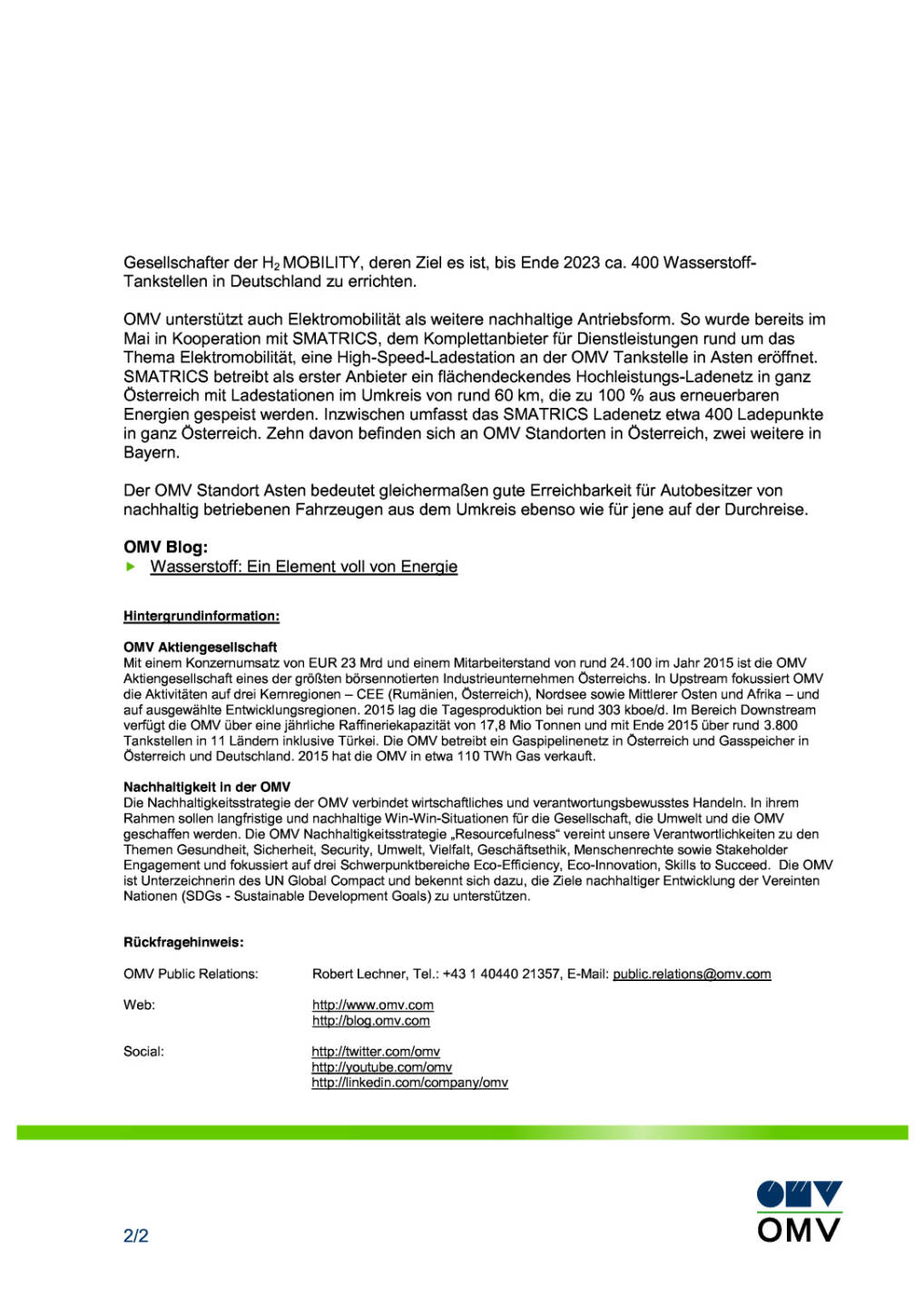 OMV eröffnet Wasserstoff-Tankstelle in Asten bei Linz, Seite 2/2, komplettes Dokument unter http://boerse-social.com/static/uploads/file_1771_omv_eröffnet_wasserstoff-tankstelle_in_asten_bei_linz.pdf