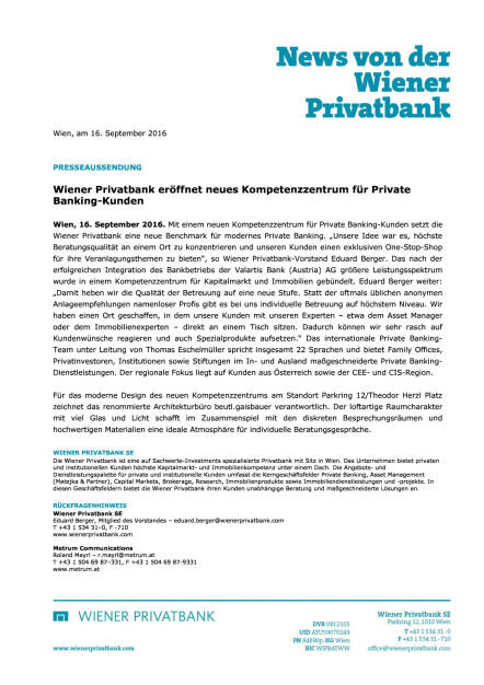 Wiener Privatbank: Neues Kompetenzzentrum für Private Banking-Kunden, Seite 1/1, komplettes Dokument unter http://boerse-social.com/static/uploads/file_1779_wiener_privatbank_neues_kompetenzzentrum_fur_private_banking-kunden.pdf (16.09.2016) 