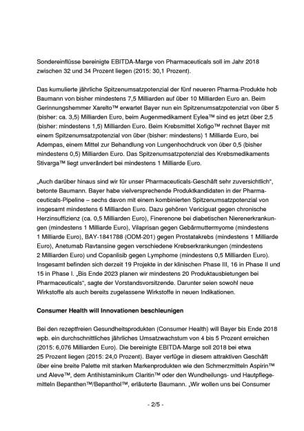 Bayer: Investorenkonferenz „Meet Management“, Seite 2/5, komplettes Dokument unter http://boerse-social.com/static/uploads/file_1797_bayer_investorenkonferenz_meet_management.pdf (20.09.2016) 