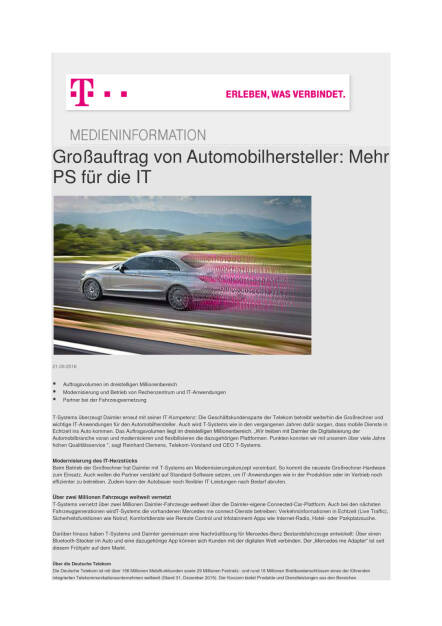 Deutsche Telekom: Großauftrag von Automobilhersteller, Seite 1/2, komplettes Dokument unter http://boerse-social.com/static/uploads/file_1808_deutsche_telekom_grossauftrag_von_automobilhersteller.pdf (21.09.2016) 