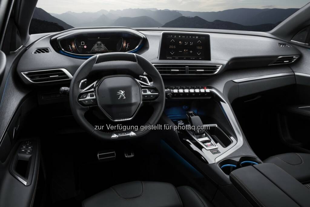 i-cockpit im neuen Peugeot 3008 SUV : Peugeot zeigt auf der „Vienna Design Week“ anspruchsvolles Design aus dem Peugeot Design Lab : Fotocredit: Automobiles Peugeot, © Aussendung (23.09.2016) 