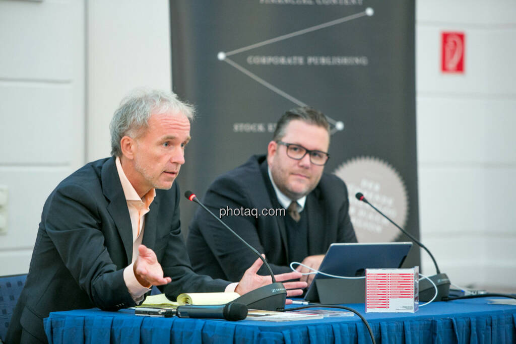 Christian Drastil (BSN), Christoph Scherbaum (Die Börsenblogger), © Martina Draper/photaq (29.09.2016) 