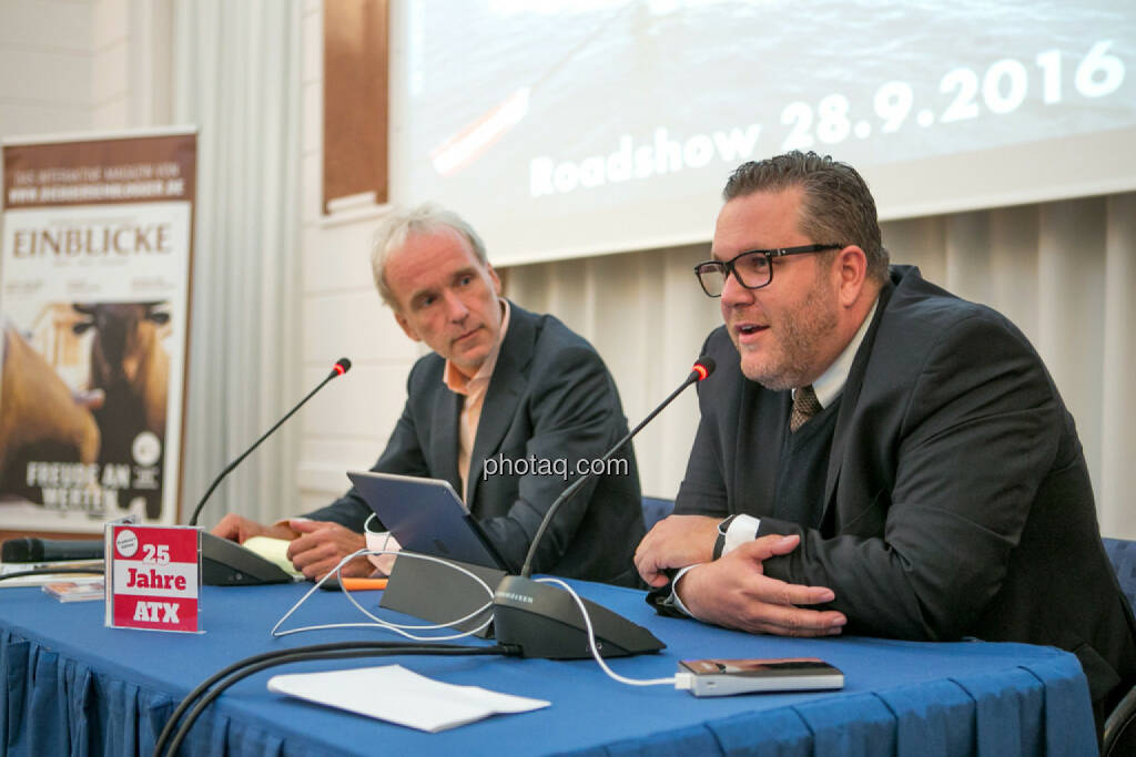 Christian Drastil (BSN), Christoph Scherbaum (Die Börsenblogger), © Martina Draper/photaq (29.09.2016) 