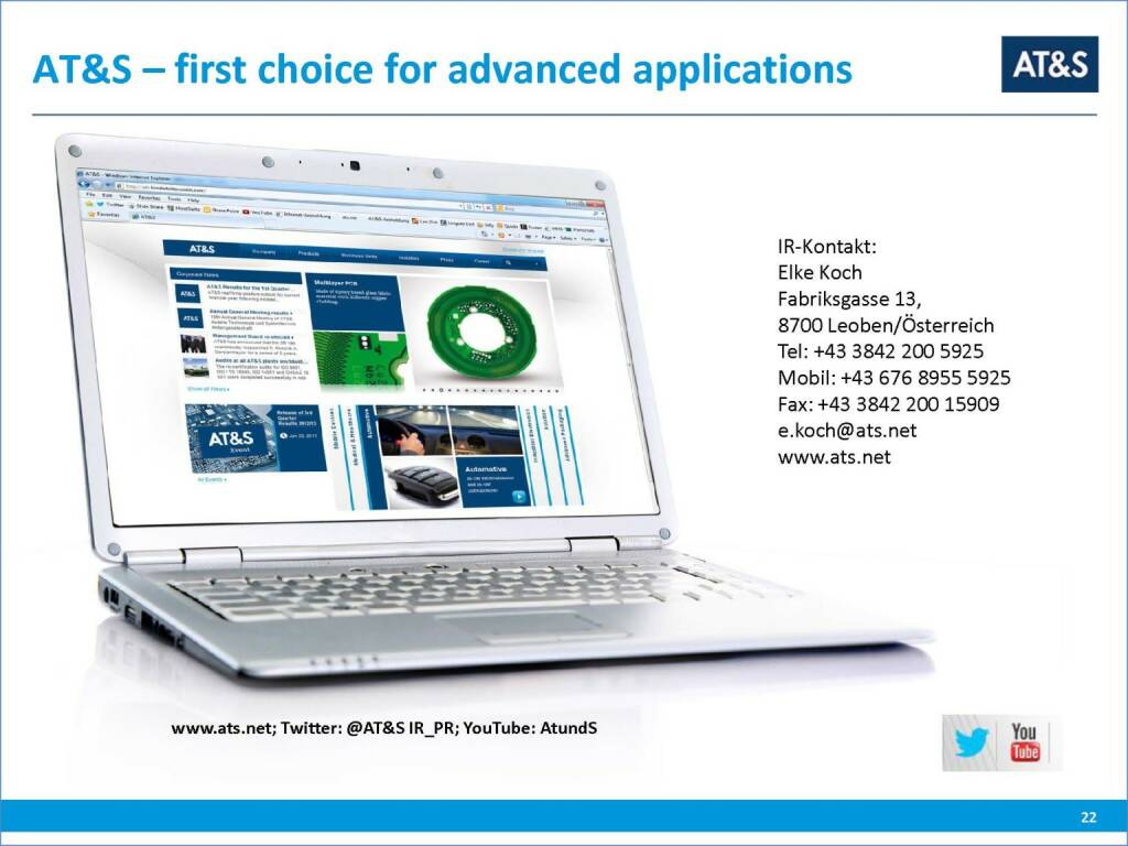 AT&S First choice for advanced applications (29.09.2016) 