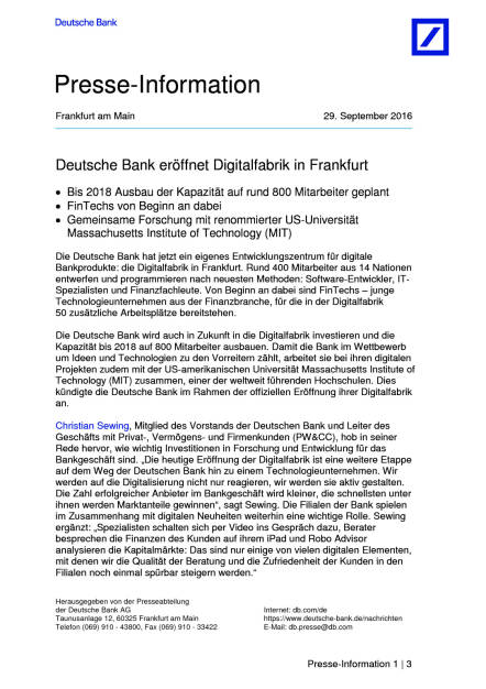 Deutsche Bank eröffnet Digitalfabrik in Frankfurt, Seite 1/3, komplettes Dokument unter http://boerse-social.com/static/uploads/file_1854_deutsche_bank_eroffnet_digitalfabrik_in_frankfurt.pdf (29.09.2016) 