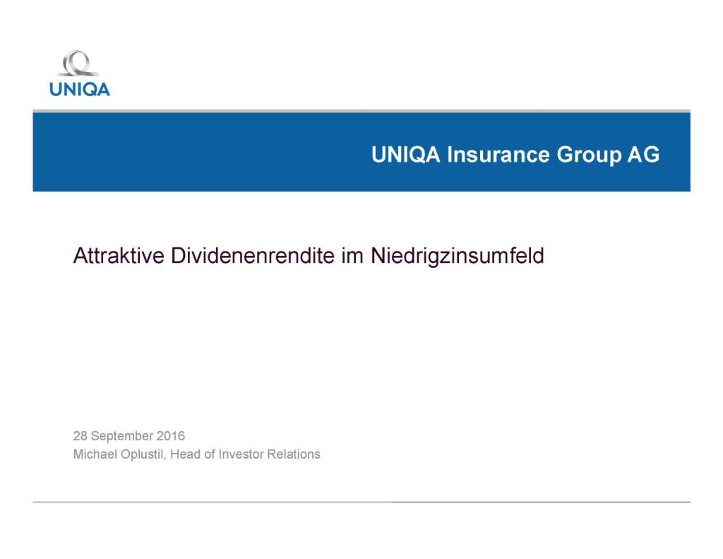Uniqa - Attraktive Dividendenrendite im Niedrigzinsumfeld (29.09.2016) 