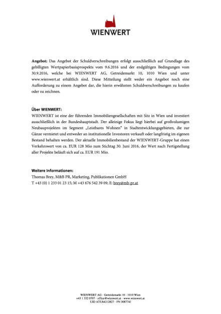 Wienwert: Neue Anleihe, Seite 2/2, komplettes Dokument unter http://boerse-social.com/static/uploads/file_1859_wienwert_neue_anleihe.pdf (30.09.2016) 