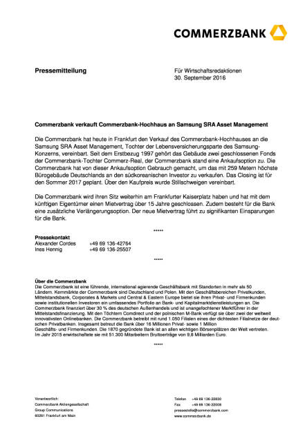 Commerzbank-Hochhaus an Samsung SRA Asset Management verkauft, Seite 1/2, komplettes Dokument unter http://boerse-social.com/static/uploads/file_1867_commerzbank-hochhaus_an_samsung_sra_asset_management_verkauft.pdf (30.09.2016) 