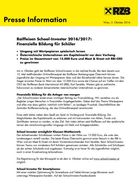 RZB: Raiffeisen School-Investor 2016/2017, Seite 1/2, komplettes Dokument unter http://boerse-social.com/static/uploads/file_1869_rzb_raiffeisen_school-investor_20162017.pdf (03.10.2016) 