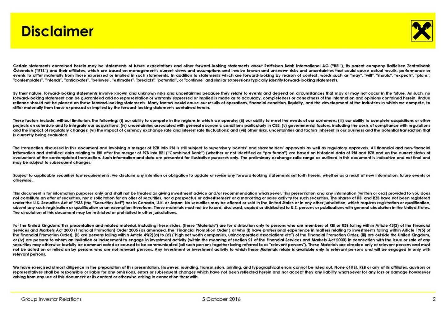 RBI - Disclaimer