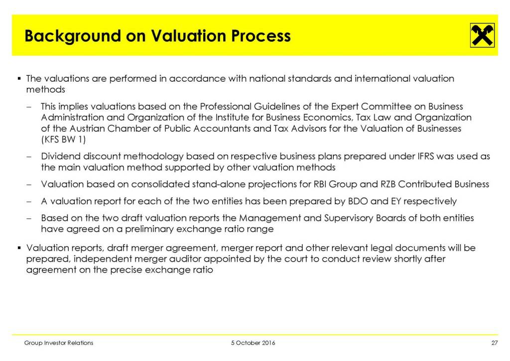 RBI - Background on Valuation Process (11.10.2016) 