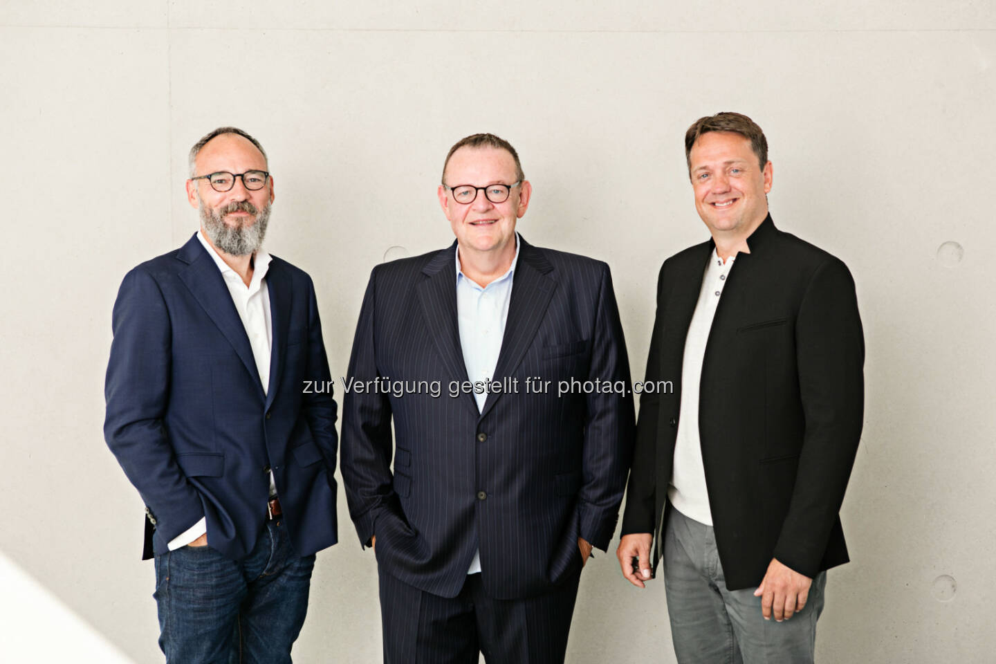 Oliver Blecken, Michael Jäschke, Henning Ehlert: JOM Jäschke Operational Media GmbH: Die JOM Group startet am neuen Standort Düsseldorf mit Oliver Blecken durch © obs/JOM Jäschke Operational Media GmbH
