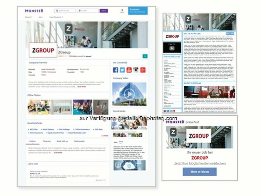 Monster launcht neue Employer Branding Lösung, um Unternehmen zu helfen, einfacher Top-Kandidaten zu finden und einzustellen : Fotocredit: obs/Monster Worldwide Deutschland GmbH/Monster Deutschland GmbH, © Aussendung (17.10.2016) 