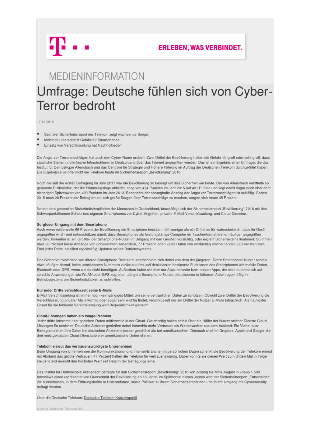 Deutsche Telekom: Umfrage zu Cyber-Sicherheit, Seite 1/2, komplettes Dokument unter http://boerse-social.com/static/uploads/file_1907_deutsche_telekom_umfrage_zu_cyber-sicherheit.pdf