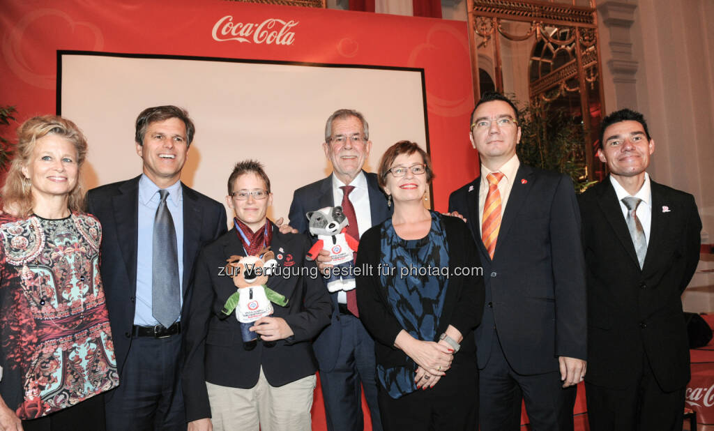 Potter, Timothy Shriver, Johanna Pramstaller, Alexander Van der Bellen, Schmidauer,  Adrian Cernautan, Jochen Hugmann, © Coca-Cola/andibruckner.com (18.10.2016) 