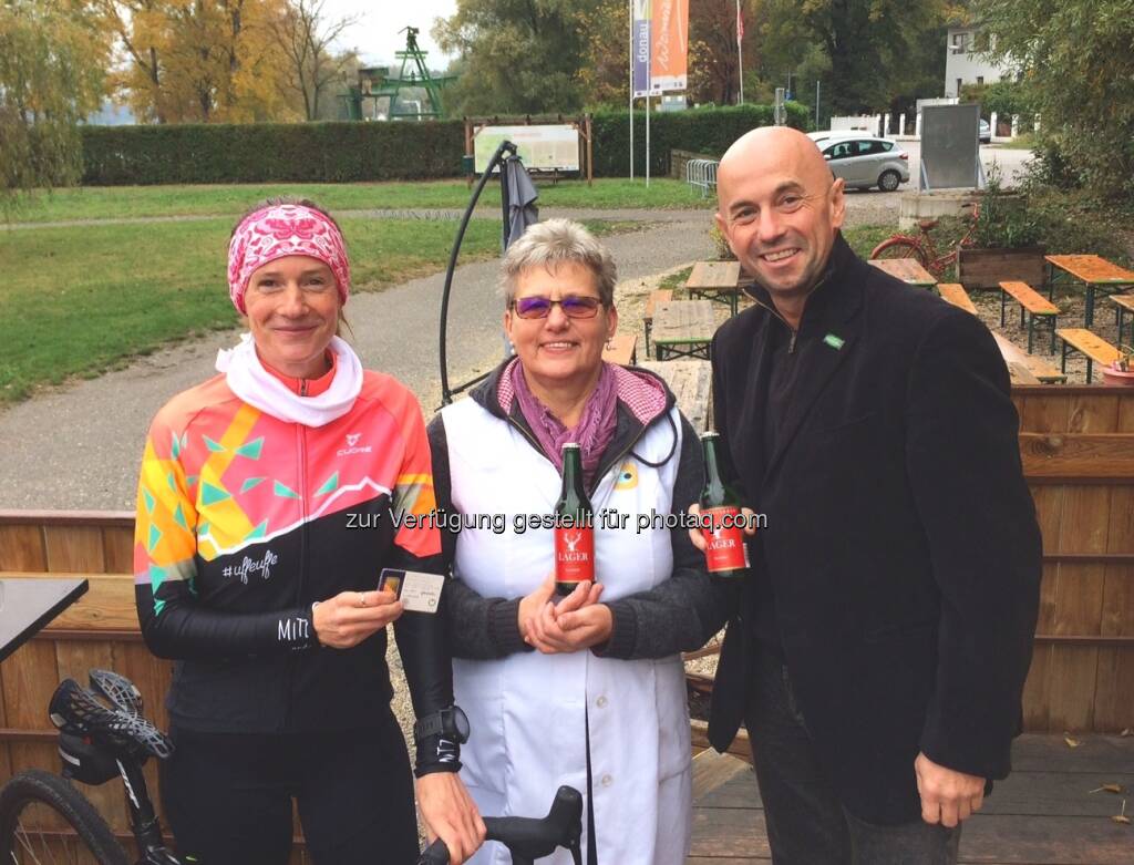 mit Frau Lukic (Donaublick) und Herrn Aistleitner von Hubertus Bräu (21.10.2016) 