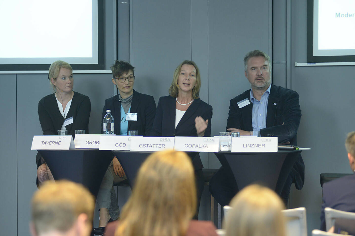 Alexandra Grobe (EnglishBusiness AG), Manuela Göd (nexxar GmbH), Doris Gstatter (IR & mehr), Dominik Cofalka (Mensalia Unternehmensberatungs GmbH)