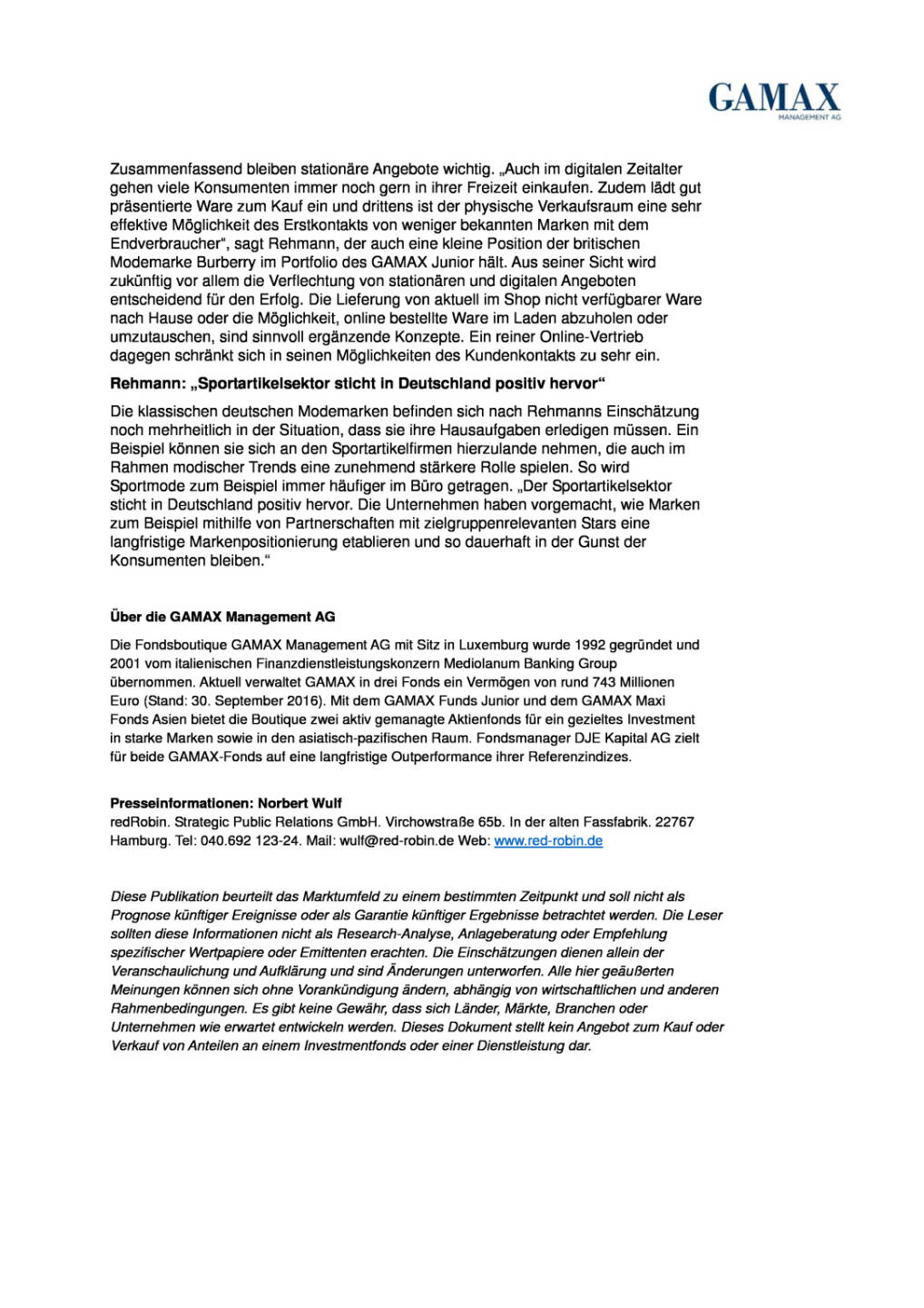 GAMAX-Markenexperte Moritz Rehmann: Textilbranche, Seite 2/2, komplettes Dokument unter http://boerse-social.com/static/uploads/file_1927_gamax-markenexperte_moritz_rehmann_textilbranche.pdf
