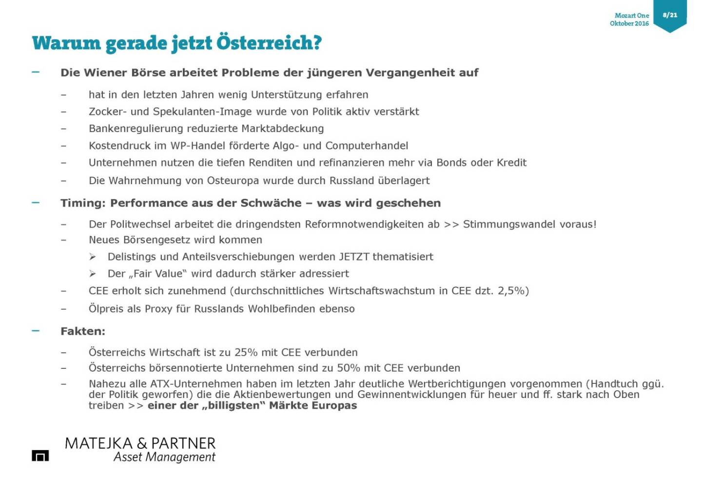 Wolfgang Matejka (Mozart One) - Warum gerade jetzt Österreich