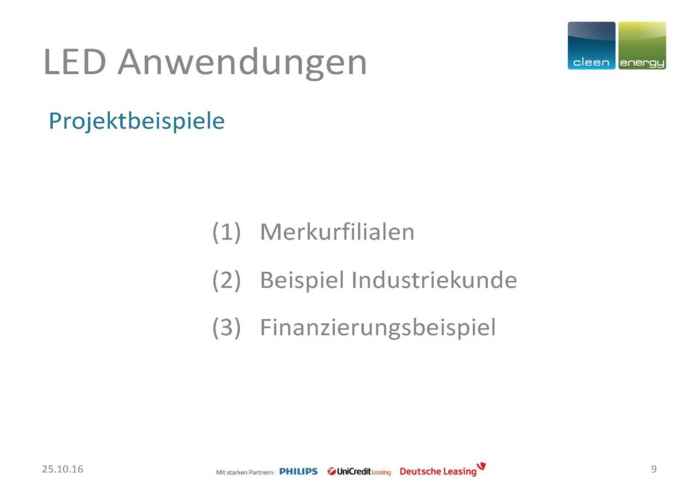 Cleen Energy - LED Anwendungen
