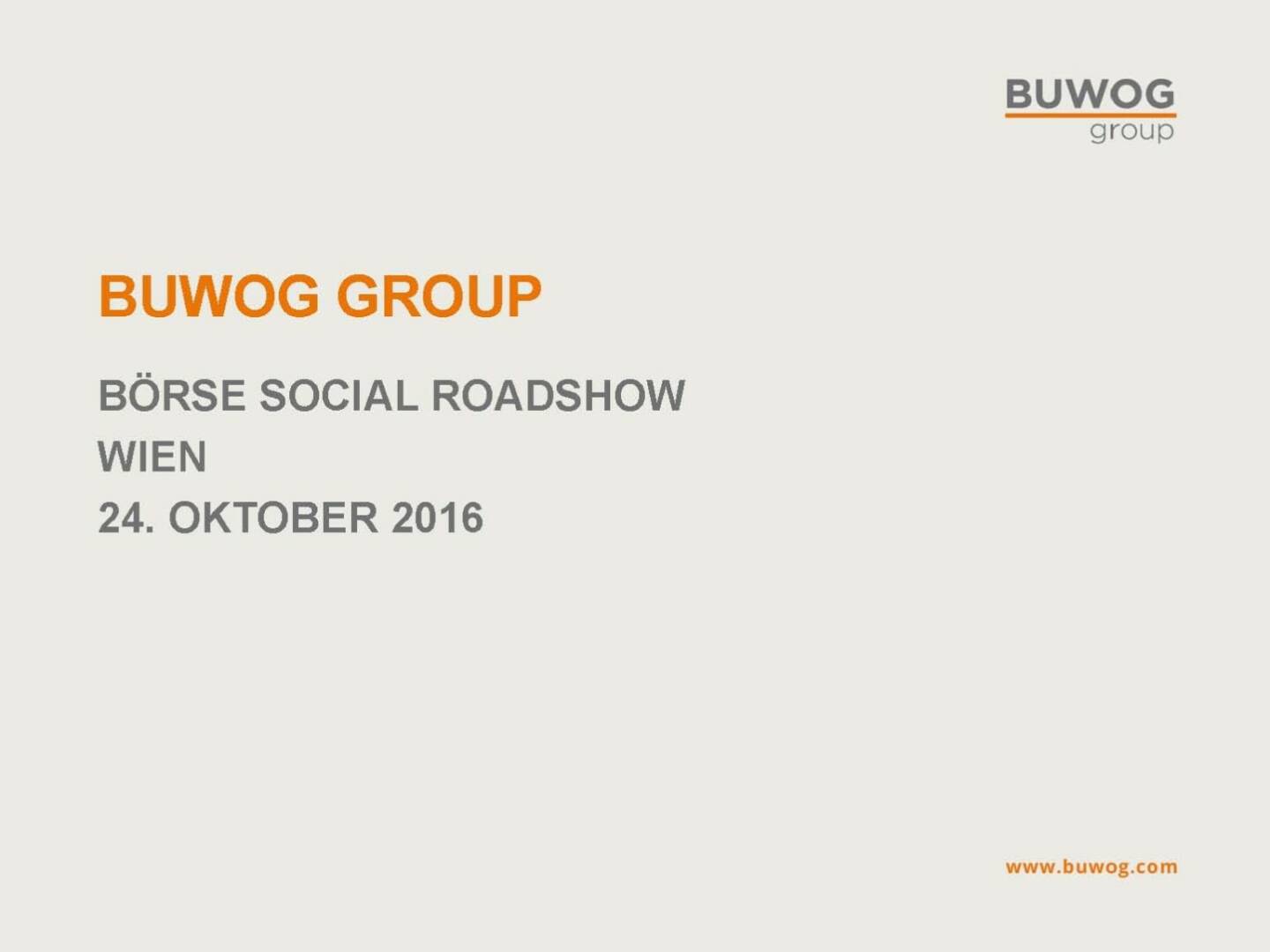 Buwog Group - BSN Roadshow