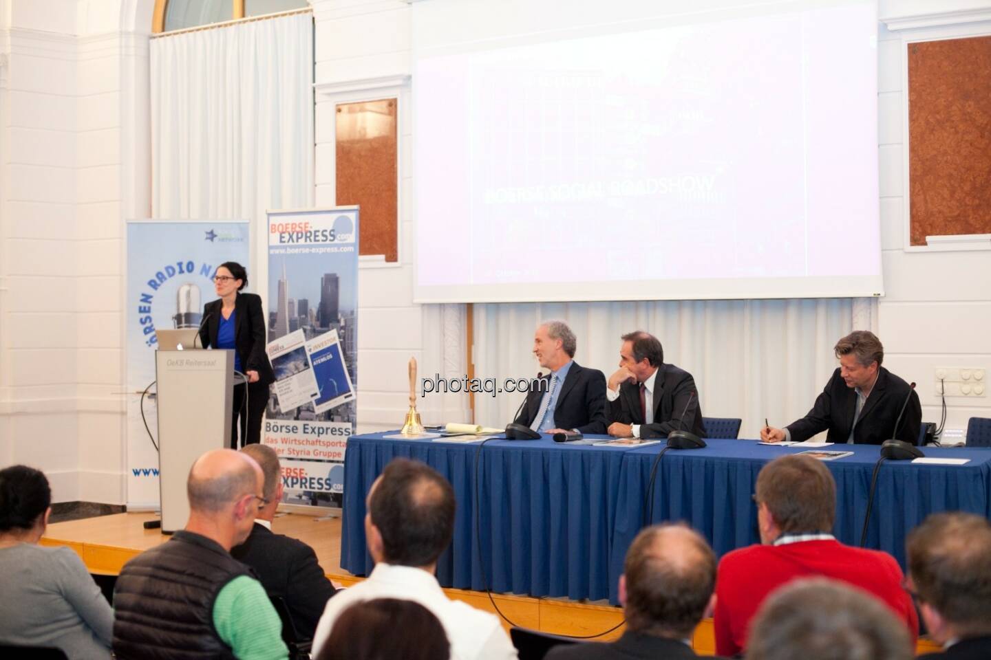 Bettina Schragl (Immofinanz), Christian Drastil (BSN), Wolfgang Matejka (Matejka & Partner), Robert Gillinger (Börse Express)