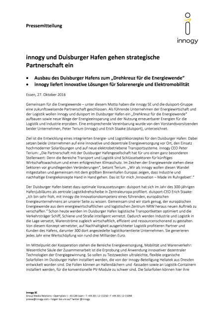innogy und Duisburger Hafen: strategische Partnerschaft, Seite 1/2, komplettes Dokument unter http://boerse-social.com/static/uploads/file_1945_innogy_und_duisburger_hafen_strategische_partnerschaft.pdf (27.10.2016) 