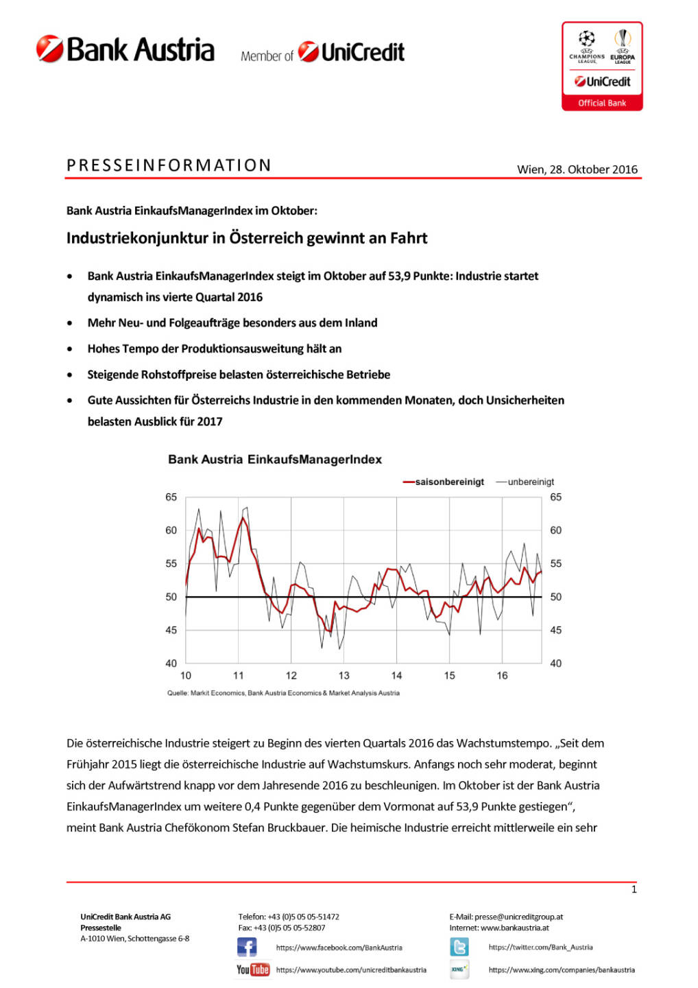 Bank Austria: Industriekonjunktur in &Ouml;sterreich , Seite 1/4, komplettes Dokument unter http://boerse-social.com/static/uploads/file_1947_bank_austria_industriekonjunktur_in_osterreich.pdf