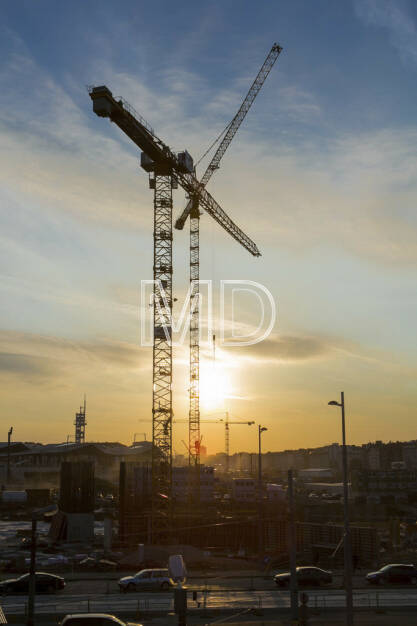 Kräne, Südbahnhof, Abend, Wien, © Martina Draper (15.12.2012) 