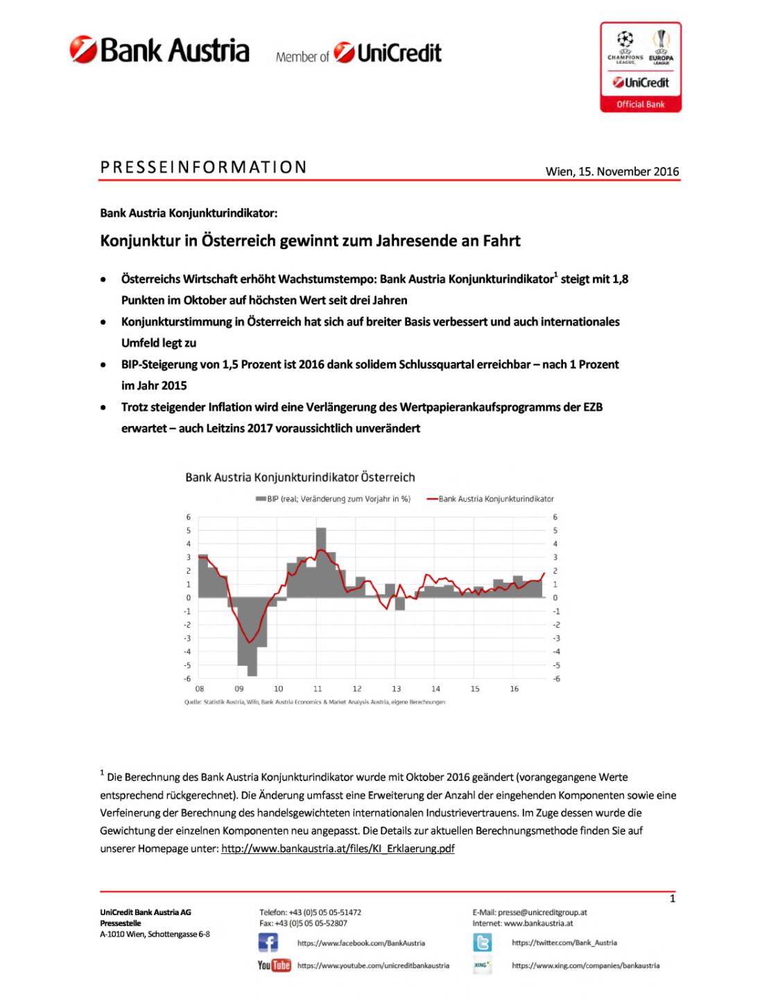 Bank Austira: Konjunktur in Österreich gewinnt zum Jahresende an Fahrt, Seite 1/5, komplettes Dokument unter http://boerse-social.com/static/uploads/file_1976_bank_austria_konjunkturindikator_oktober.pdf