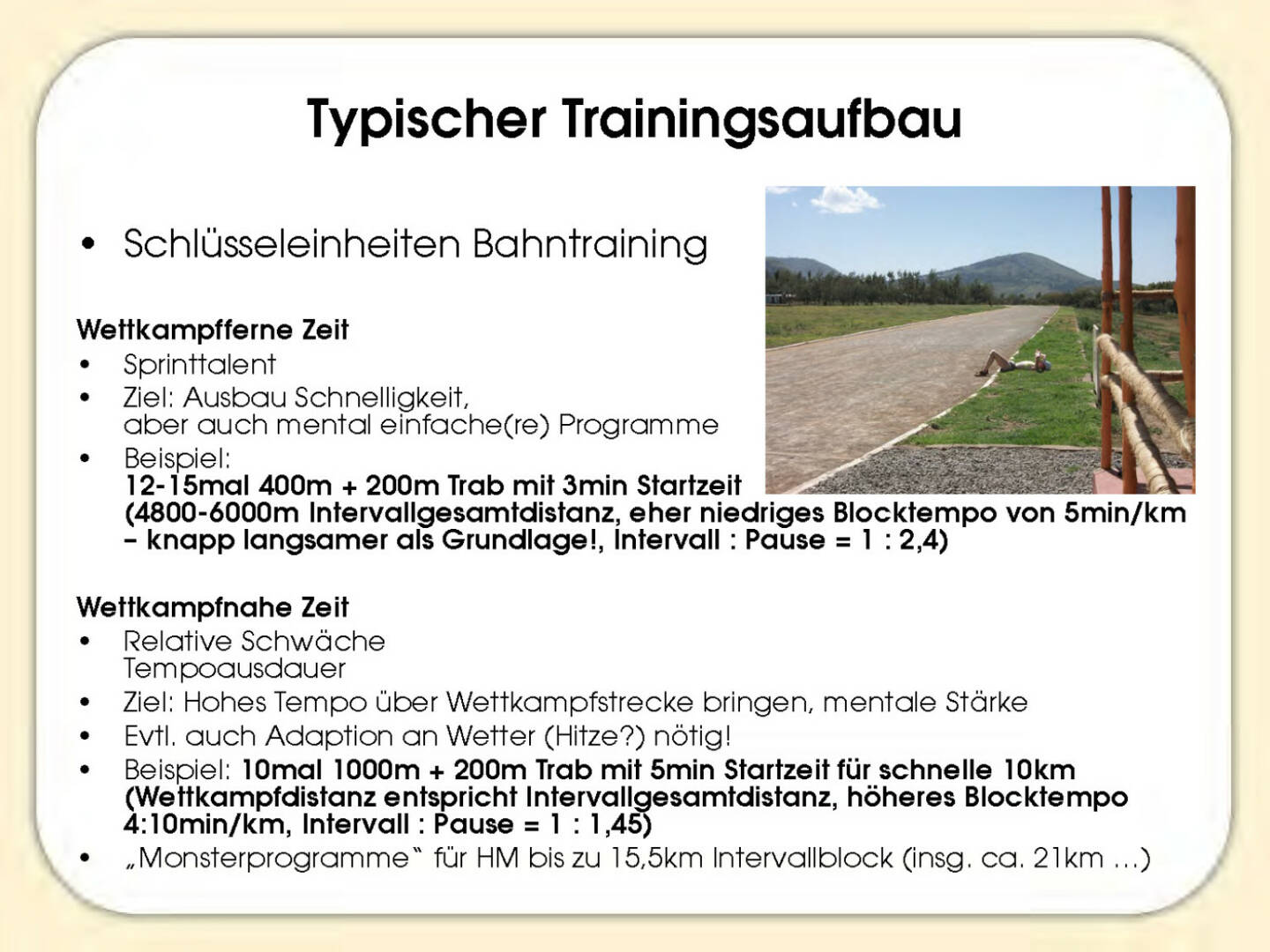 Typischer Trainingsaufbau - Sandrina Illes