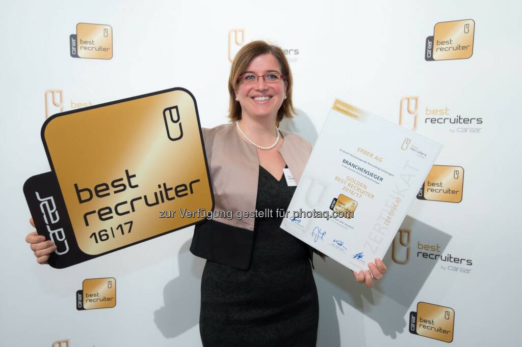 Birgit Leitner, Erber AG: Erber AG mit „goldenen Best-Recruiters Siegel 2016/17“ ausgezeichnet (C) GPK/APA-Fotoservice/Hörmandinger, © Aussendung (21.11.2016) 
