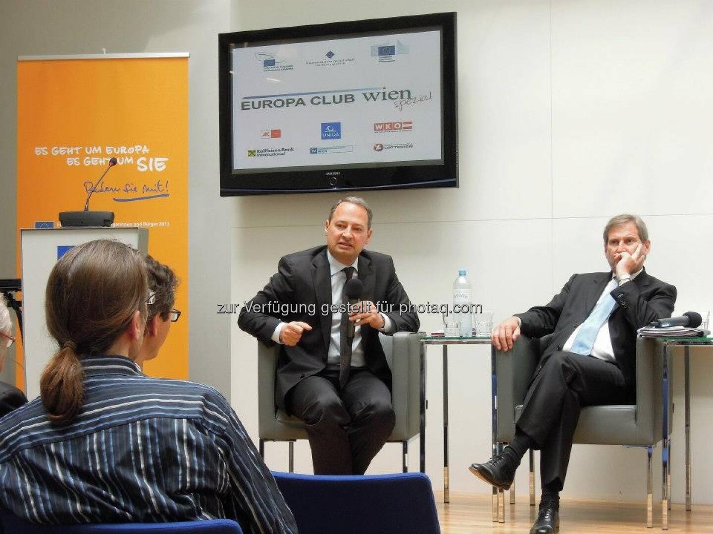 Andreas Schieder (Staatssekret&auml;r, BMF), Johannes Hahn (EU-Kommissar f&uuml;r Regionalpolitik)