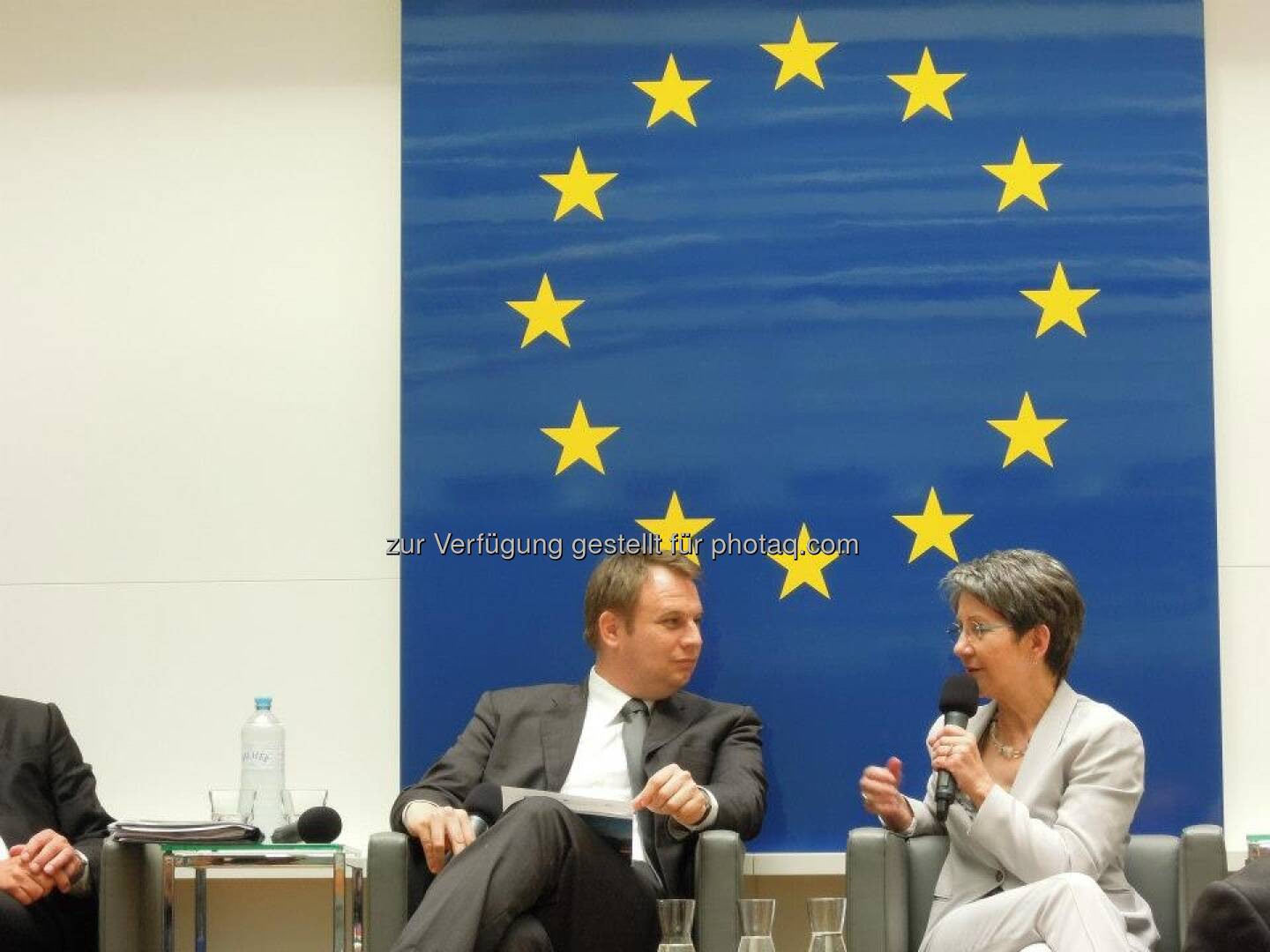 Meinrad Knapp (ATV, Moderator), Barbara Prammer (Präsidentin des österreichischen Nationalrats)