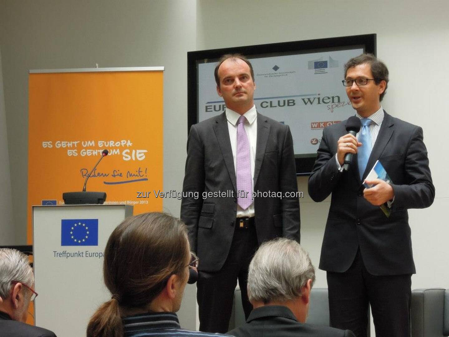 Georg Pfeifer (Leiter des Informationsb&uuml;ros des Europ&auml;ischen Parlaments), Richard K&uuml;hnel (Vertreter der Europ&auml;ischen Kommission in &Ouml;sterreich)