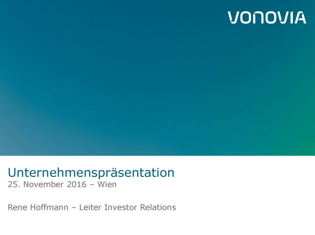 Vonovia Unternehmenspräsentation (28.11.2016) 