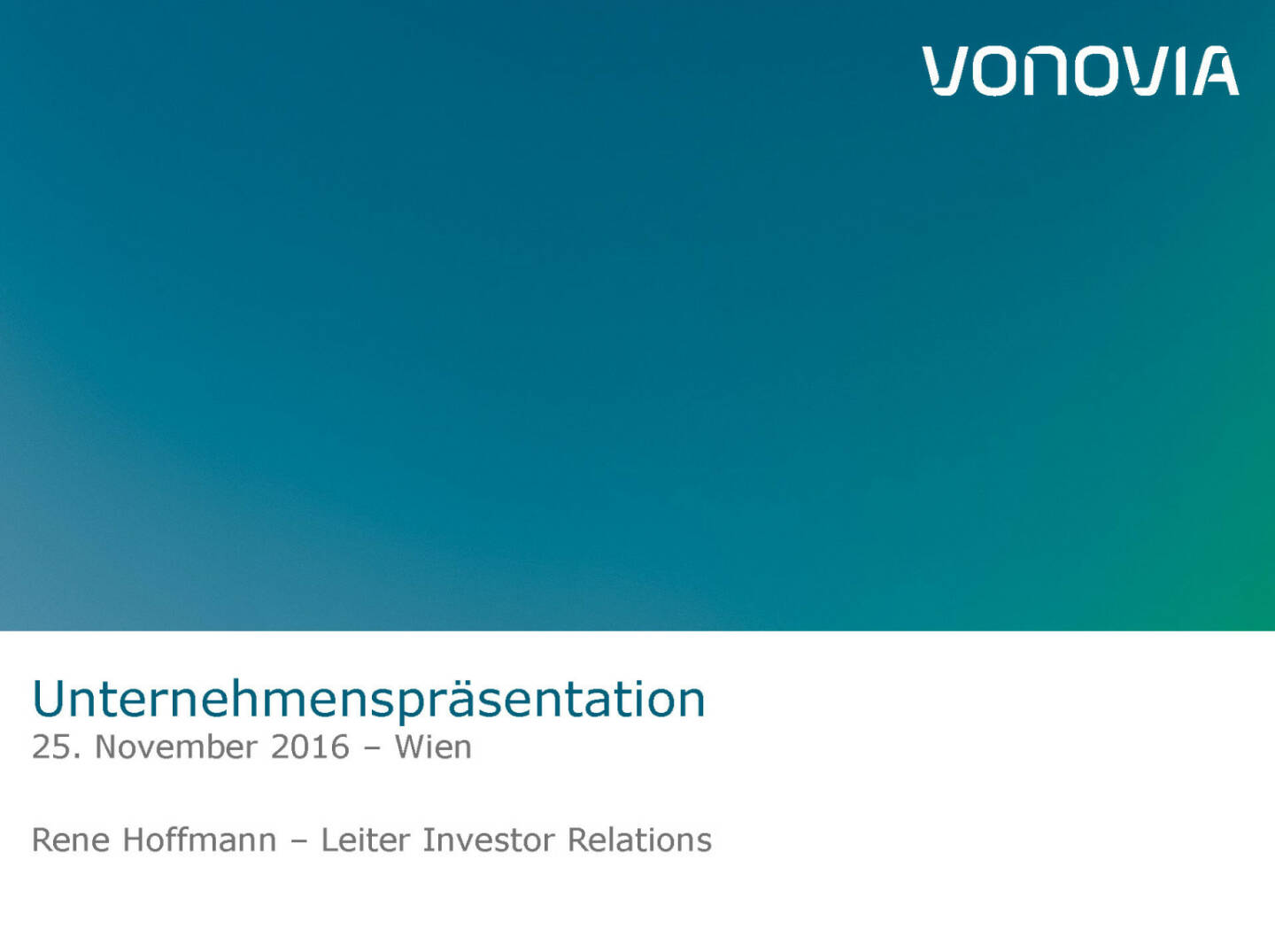 Vonovia Unternehmenspräsentation