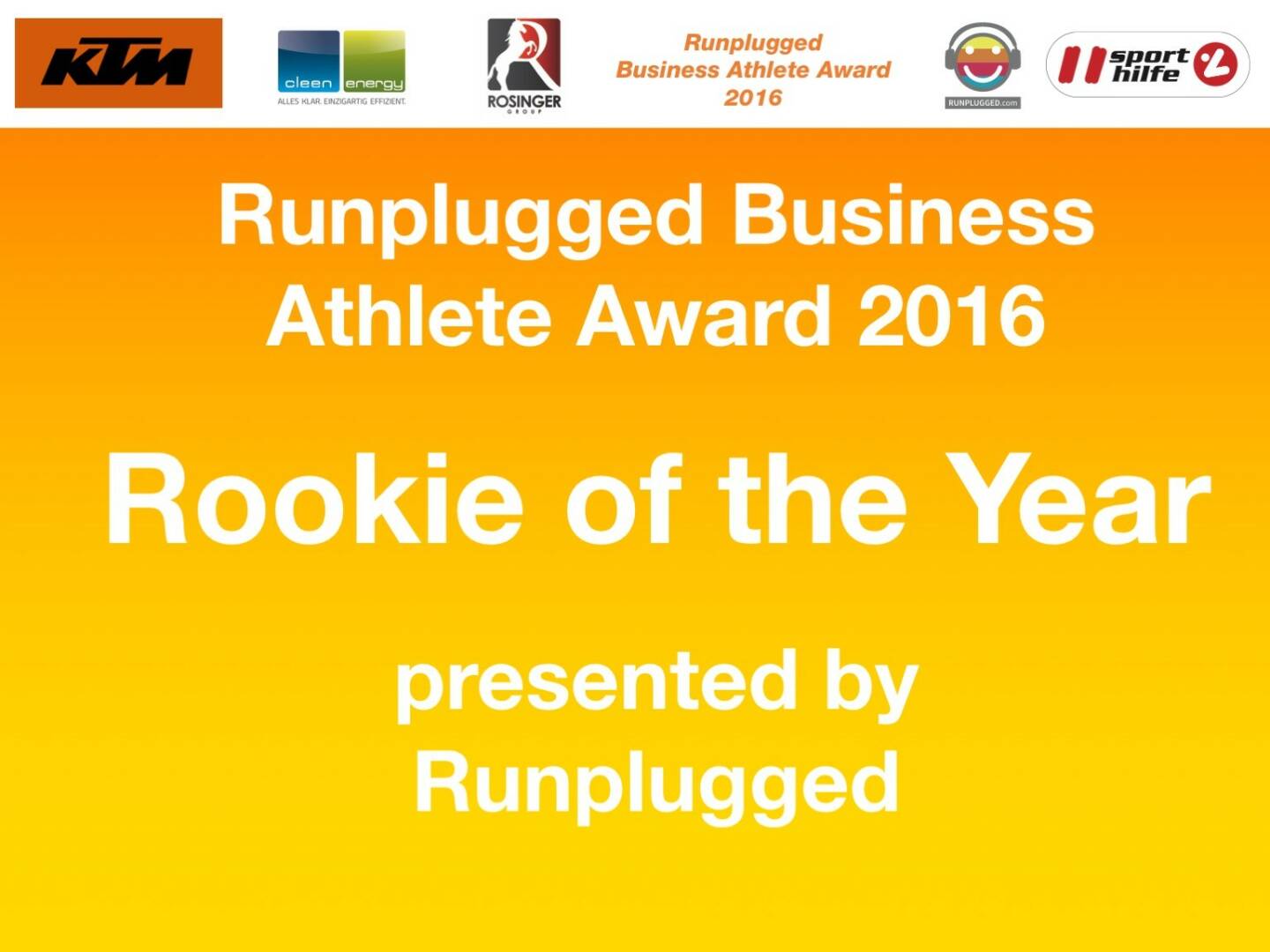 Business Athelete Award 2016 - Rookie of the Year