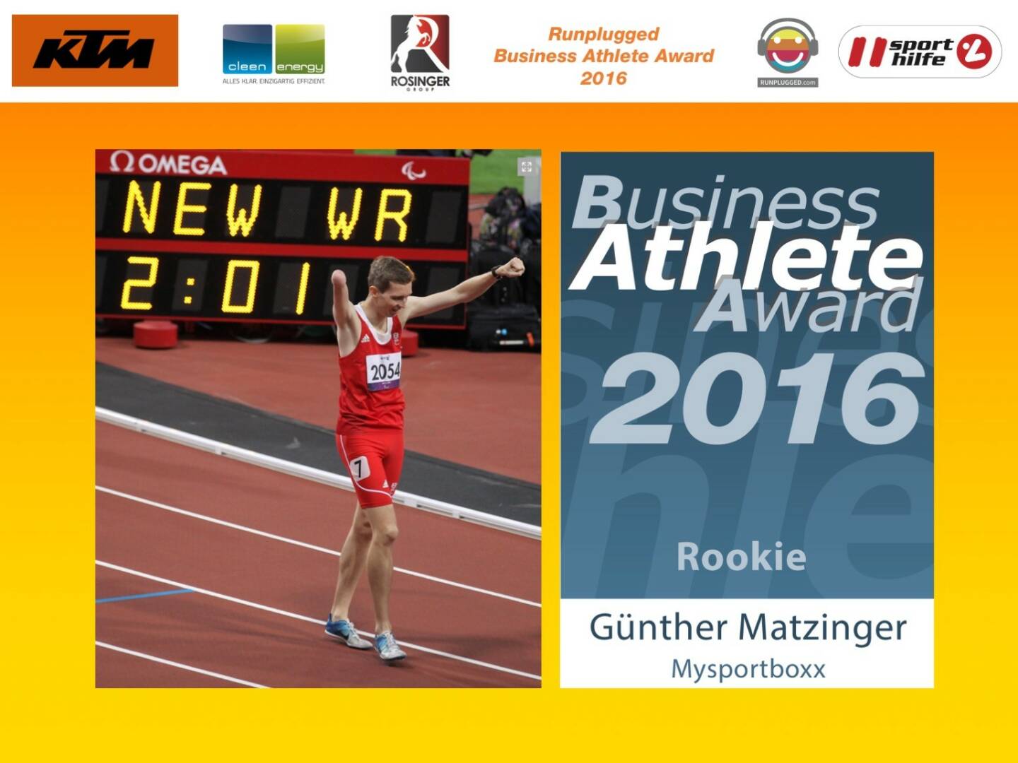 Business Athelete Award 2016 - Günther Matzinger