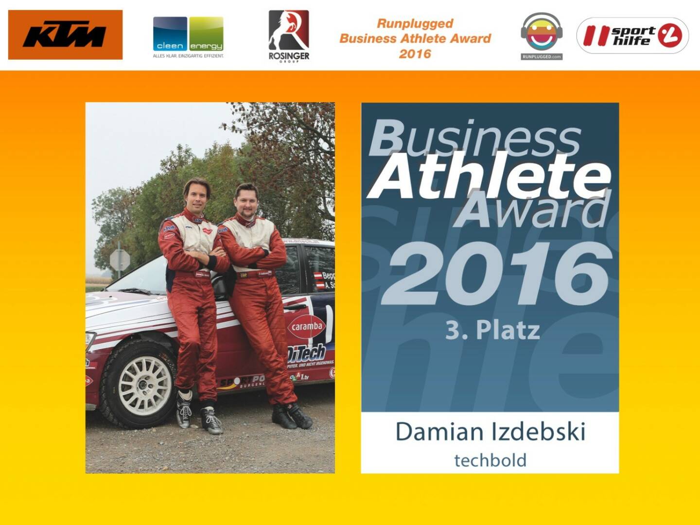 Business Athelete Award 2016 - Rang 3 Damian Izdebski
