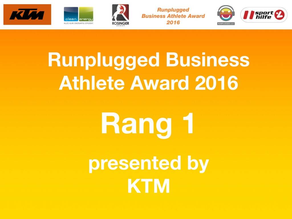 Business Athelete Award 2016 - Rang 1 presented by KTM (06.12.2016) 
