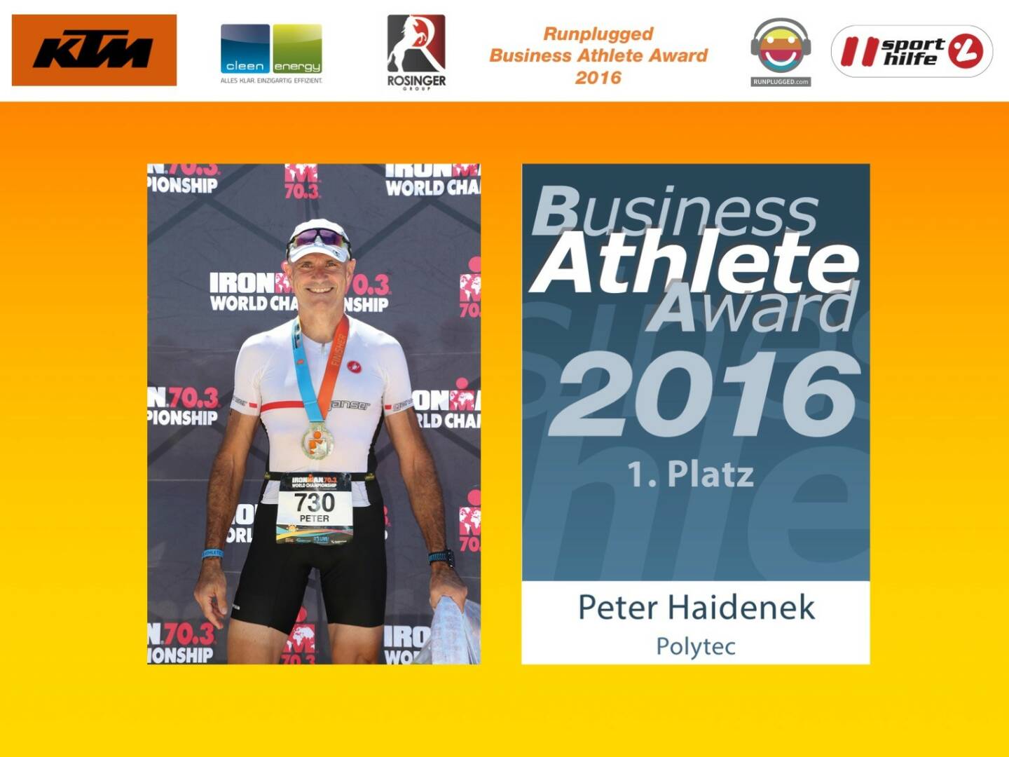 Business Athelete Award 2016 - Rang 1 Peter Haidenek