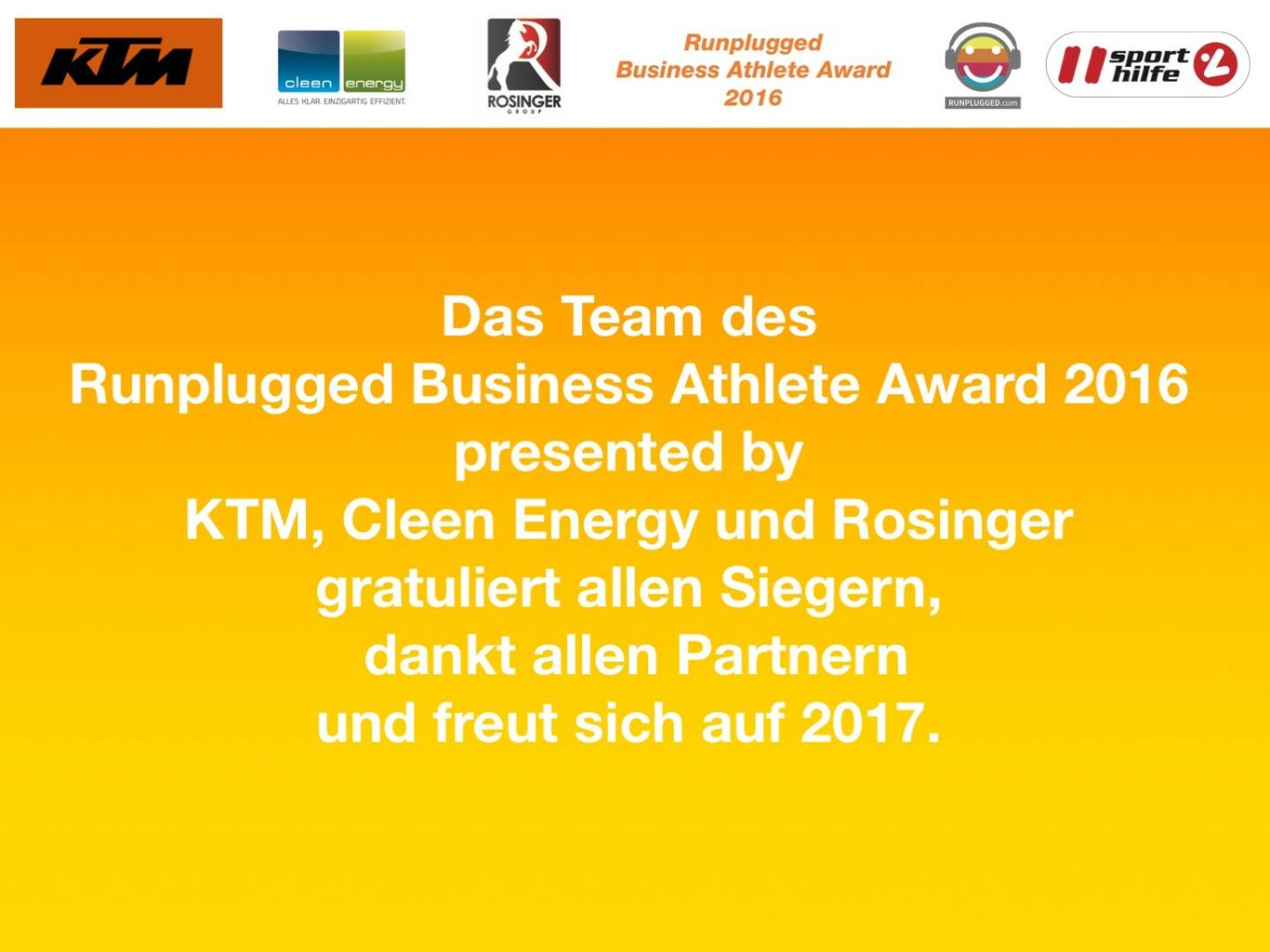 Business Athelete Award 2016 - Danke