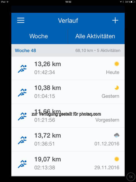 Runtastic Statistik (07.12.2016) 